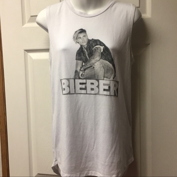 Tops - Justin Bieber large tank‎ top sleeveless